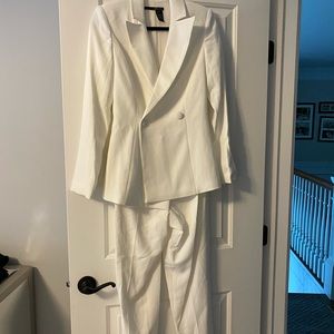 Jay Godfrey White Tuxedo Jumpsuit